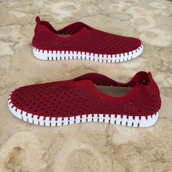 ILSE JACOBSEN - TULIP Slip on Flats Deep Red - Picture 6 of 14